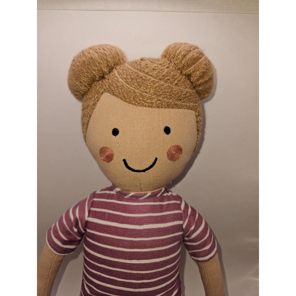 New Pillowfort Kids Decorative Pillow Pal Doll Soft Plush 20" Girl Purple Stripe